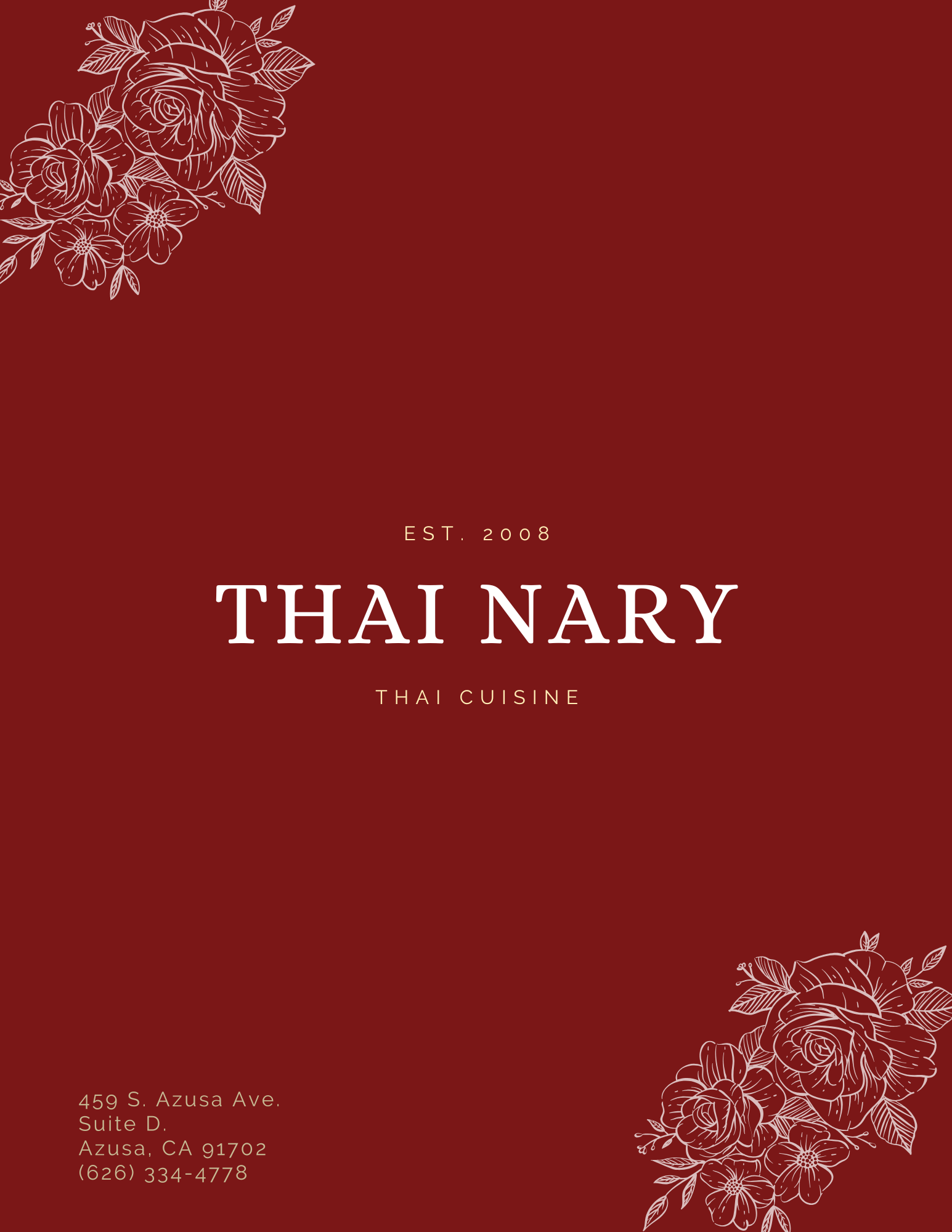 red menu cover