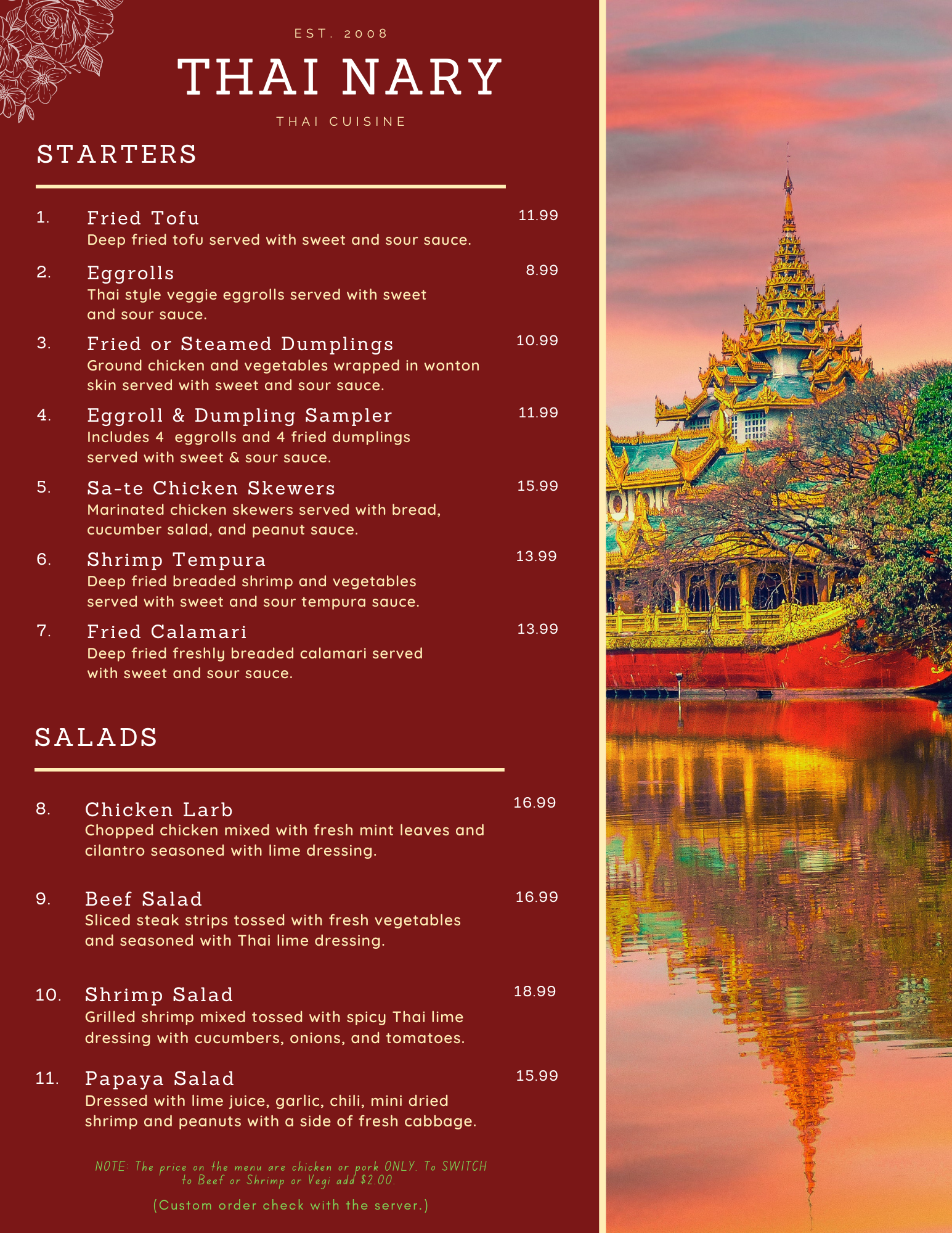 red menu page 1